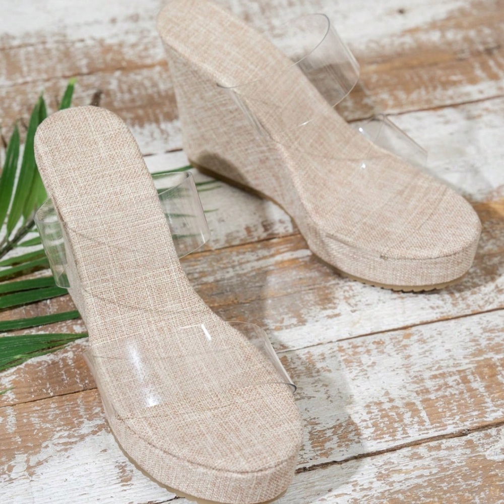 🆕 Transparent Platform Wedge Sandals